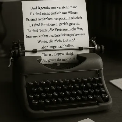 Texter arbeitet an einem Textentwurf am Computer