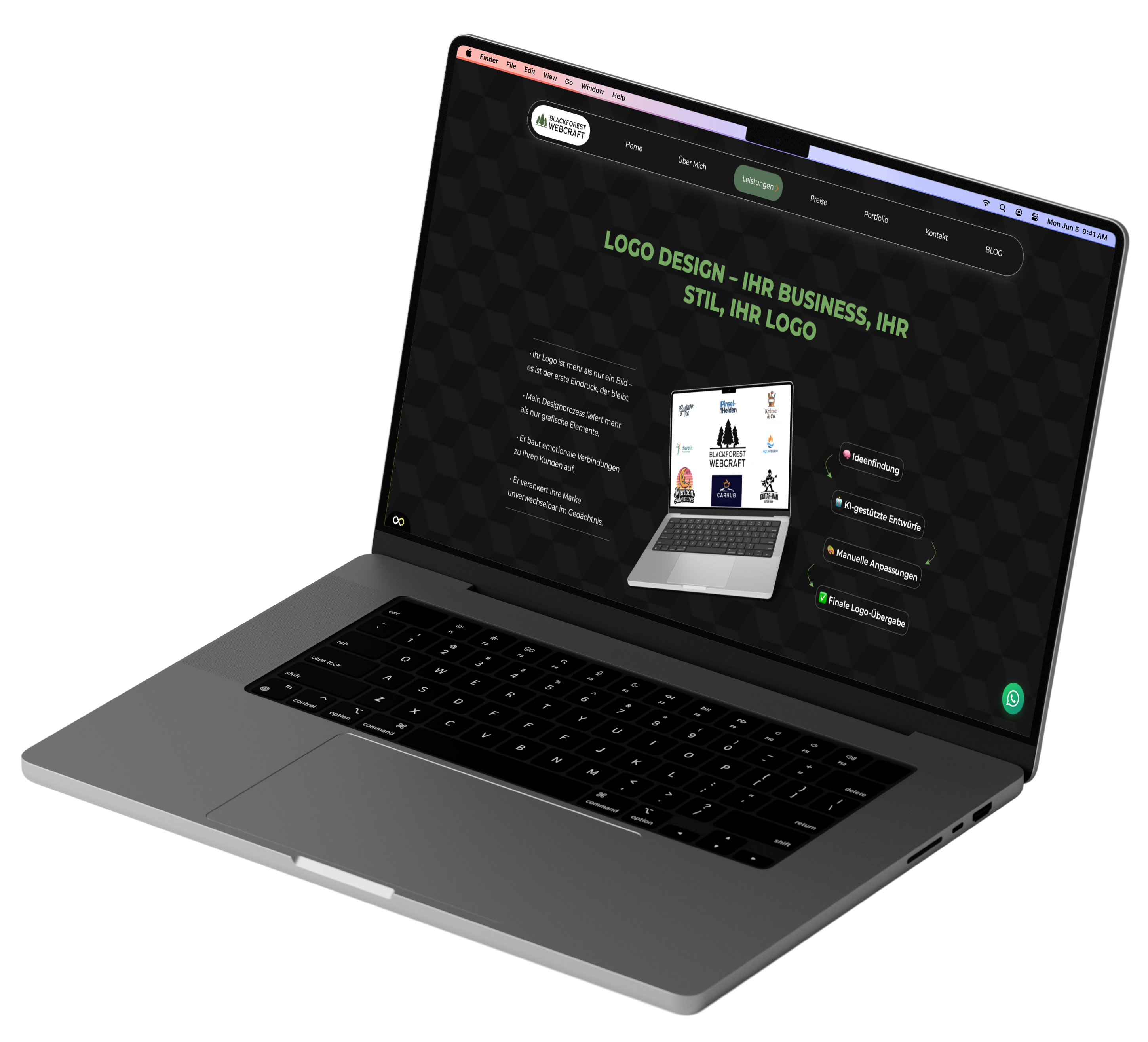 Webdesign auf dem MacBook